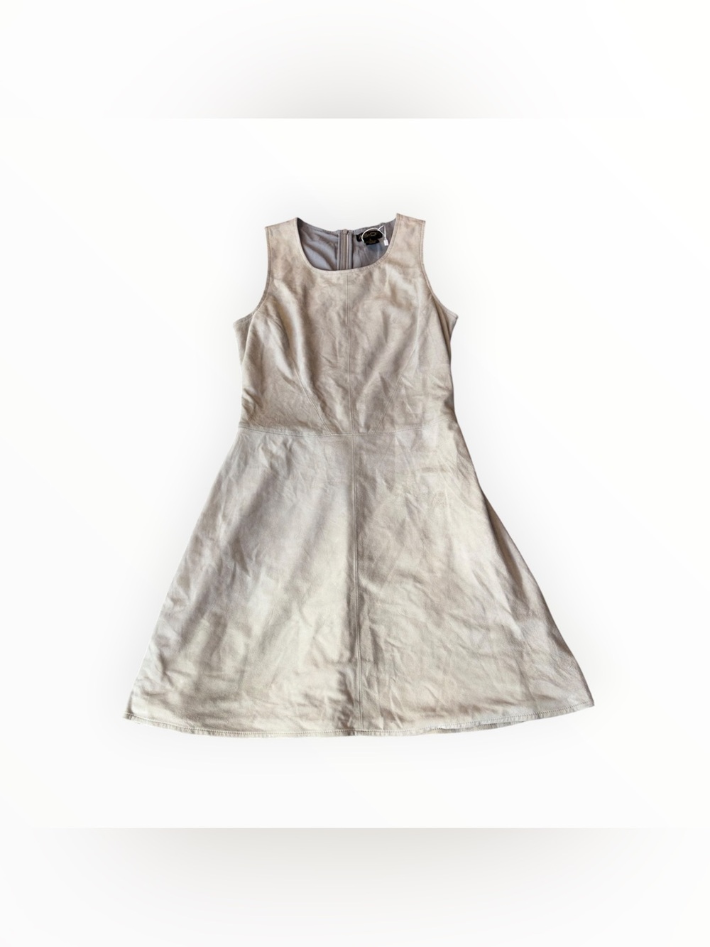 NWOT AS BY DF gray women’s miss Grey Fit-&-Flare leather Suede mini Dress small